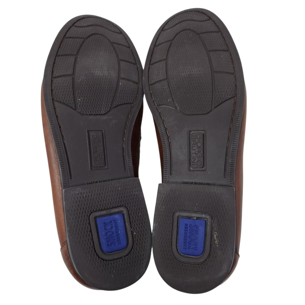 Giorgio Brutini Loafer 11 Men Kiltie Woven Tassels Bartell Brown Leather Slip On - Picture 9 of 14